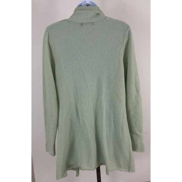 IN CASHMERE Light Mint Green Cashmere Open Front Cardigan Sweater Sz S - Picture 3 of 5